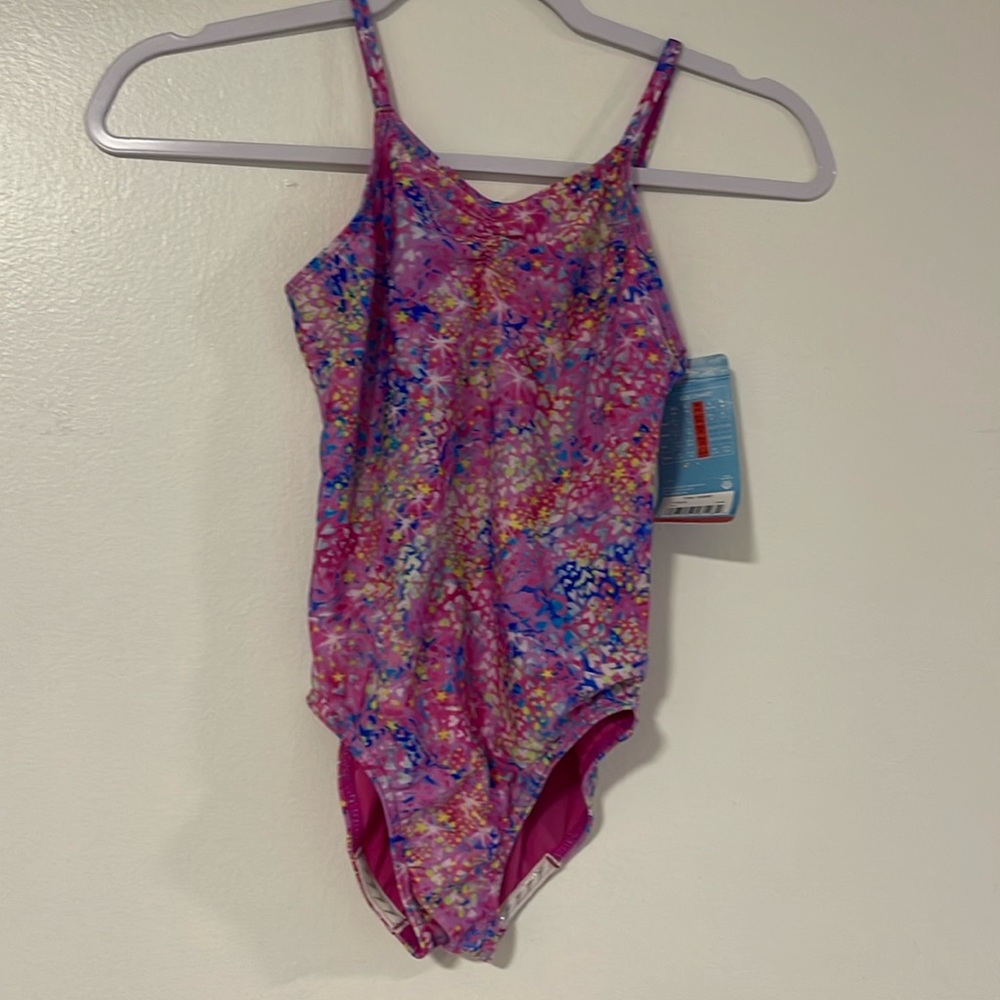 Speedo Bathing Suit for Youth Girls  M- 10 Printed Pink New w/ Tags